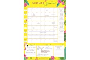 Perfect Planner Company - Summer Holiday Adventure Wall Planner - 42x60cm Undated, 8 Week Layout - Adventure Wish List - To Do List