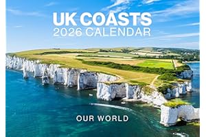 Coastal Calendar 2026 UK Coasts - Large 12 Month 2026 Calendar Month to View British Coasts - 2026 Wall Calendar UK Made by Our World