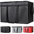 NALACAL Insulated Food Delivery Bag, Insulated Pizza Delivery Bag, Catering Bag, Insulated Reusable Grocery Cooler/Hot Bags, Pizza Carrier, Tote Bag for Shopping/Travel/Doordash, 22x14x13in, Black