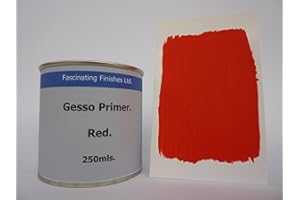Fascinating Finishes Ltd 1 x 250ml Red Gesso Primer For Canvas Wood Card For Oil/Acrylic Paints Jesso