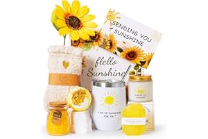 BEYOTINY Birthday Pamper Gifts For Women,Sending Sunshine Get Well Soon Gifts Basket Self Care Package Relaxation Spa Bath Set Christmas Hamper Presents Box thank you Gift for Mum Friends Sisters Wife