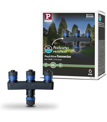 Paulmann 94315 Stekkerdoos voor buiten RIO 3-voudig max. 3650 watt schemerschakelaar buitenverlichting antraciet tuinverlichting, rvs, bediening