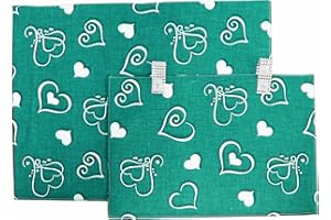 Russo Tessuti Copriforno + Coprifornello Piano Cottura Cucina Parigi Love Shabby Cuori Strass-Tiffany