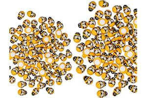 FENGYING 100 Pièces Mini Abeilles en Résine Embellissement,Auto-Adhésive Abeille Décoration,Abeille en Bois,pour Bricolage Craft Scrapbooking Party Home Decor