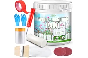 LIMINO Vernice per Mobili in Legno - 500g di Vernice Bianca per Armadi, Porte, Tavoli da Pranzo e Sedie, Finitura Opaca ad Acqua, Non Tossica e a Bassa Odorizzazione, Asciugatura Rapida, Interno/Esterno