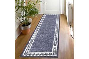 SHACOS Runner Rugs for Hallway, 60x180cm Kitchen Runner Mat Non Slip Washable Door Mat Runner Laundry Room Rug Non Shedding Floor Carpet Runner Mat for Hallway Entryway Kitchen Laundry Room, Grey