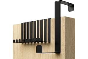 Menz Stahlwaren Over Door Hanger – Set of 10 - Black Coat Hooks for Door 1.4" and 1.6" - Over Door Hook for Hanging Clothes, Door Hooks