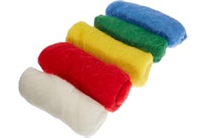 Rayher Filzwolle, reine Schurwolle, Vlies, Bunt, Set, 5 Farben à 20 g, Filzwolle 100 g, 100% Wolle zum Filzen, Märchenwolle, 5364300