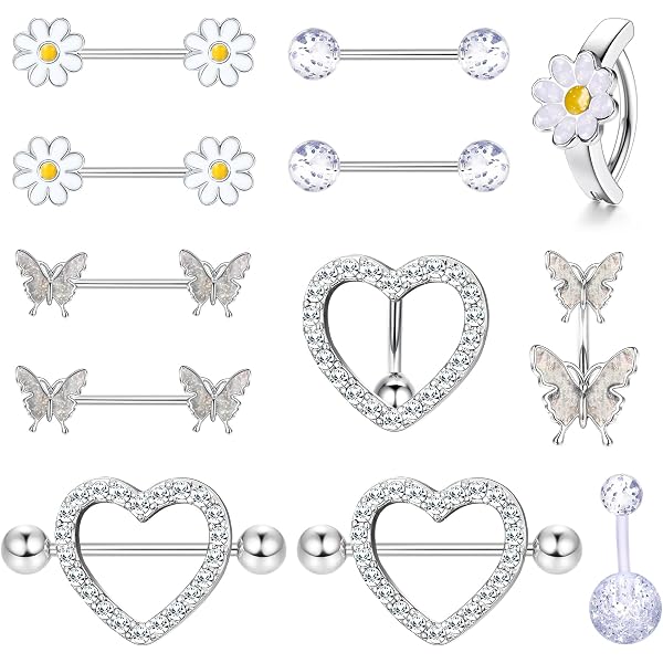 Piercing Pour Téton En Acier Chirurgical 316L - Modèle Soleil Ajouré Avec Rayons Tourbillonnants - 19 Mm - Tata Gisèle