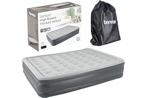 Benross 88039 Queen Size Airbed/Inflatable Air bed Mattress with Built-In Electric Pump/Comfortable Flocked Surface/Quick Inflation and Deflation/Carry Bag/Blow up Bed for Camping or Home