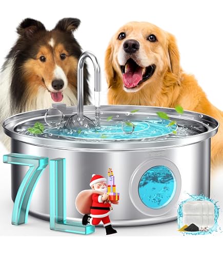 PETDOTT 2 Gallon Stainless Steel Dog Water Fountain - Large Pet Fountain With Filter For Dogs & Cats - View #11