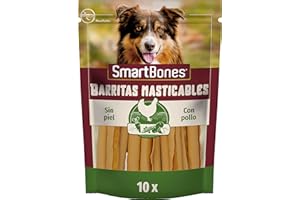 SmartBones Huesos Masticables - Snack masticable con sabor pollo para perros de todos los tamaños, huesos de textura blanda, sin cuero crudo, 10 piezas