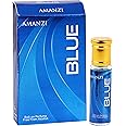 AMANZI Blue Attar Roll-On for Men & Women – 100% Pure Ittar Perfume, Long-Lasting Aquatic Scent, Fresh Cologne & Aqua Notes, Non-Alcoholic Fragrance - 6ml