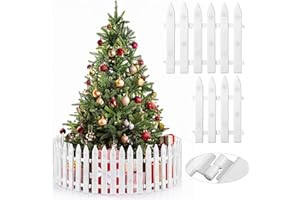 Aodaer 15 Pieces Christmas Tree Fences Plastic White Picket Fence 12 Inches Thick Mini Fence for Christmas Tree Pets Miniature Home Garden Wedding Party Decoration, White