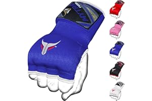 Mytra Fusion Gants de Boxe pour Enfants Rembourré en Gel avec Bandes et Dragonnes Rapides 76 cm, Élastique pour MMA, Muay Thai, Kickboxing, Punching et Arts Martiaux