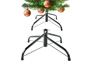 REDSTAR Green Metal Christmas Tree Stand with Grip Thumb Screws - Foldable Metal Green Xmas Tree Stand for Artificial or Real Christmas Spruce with Screws