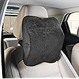 Amazon Basics Car Neck Rest Pillow-Large, Ergonomically Designed for Neck,Shoulder Pain Relief, Ultimate Driving,Travel Comfort,Cervical Pain Relief-Washable Cover,1 Year Warranty | Black, 28x26x12 Cm