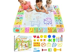 EISARO Cadeau Enfant 1-3 Ans - Tapis Dessin Eau Jouet Bebe 1 2 3 Ans, Jouets Educatifs pour Enfants Coloriage Géant Tapis de Peinture Cadeau pour Garcons Filles