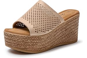 JOMIX Ciabatte Estive da Donna con Zeppa Alta e Soletta Imbottita