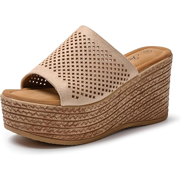 Sandali Zeppa Espadrillas Donna MISSCAI – Tacco 7,8 Cm, Plateau, Fascia Chic, Per Estate E Vacanze