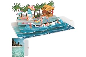 PACKLIST Pop Up Card Beach & Sea - 3D Travel Gift for Travellers & Adventurers - Original Gift Card for Birthday, Farewell & Travel Announcement - Your Dream Holiday by the Sea is Waiting!