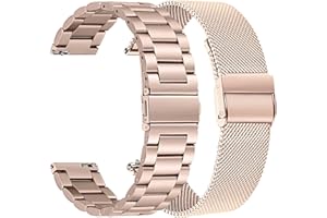 TRUMiRR Compatible avec Garmin Vivoactive 5/Vivomove Trend/Vivomove Sport/Venu Sq 2 Music/Venu Sq Music/Venu 2 Plus 43mm Bracelet, Bracelet de Montre en métal en Acier Inoxydable tissé en Maille