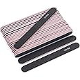 25Pcs Emery Boards for Nails Black Emery Boards for Home and Salon Use(100/180 Grit)