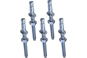 AERZETIX - C54019-5x Boulon Vis d’ancrage filetage long, Goujon à expansion - M10x115mm - en acier zingué - pour béton, pierre