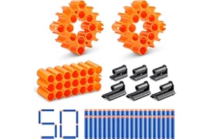 XShot Akcesoria do szaleństwa, 2 okrągłe złącza i złącza (1 kwadrat, 3A, 3B), 50 rzutek, akcesoria do gry w dart blaster, kompatybilne z główną marką