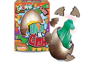 Deluxebase Hatch 'N' Grow - T-Rex z małych jajek wylęgających się i rosnących 6,5 cm z zabawką dinozaura. Umieść w wodzie, aby uzyskać magiczną zabawkę transformującą, która jest świetna dla chłopców