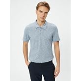 Polo Collar T-Shirt Button Detailed Short Sleeve With Grizzles