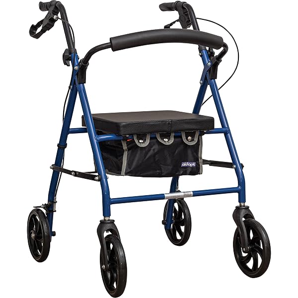 Active8 Wellbeing Leichtgewicht-Rollator Faltbar – 4 Räder, Gepolsteter Sitz & Tasche Für Mehr Mobilität