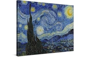 PICANOVA – Vincent Van Gogh La Nuit étoilée 100x75cm – Photo sur Toile – Impression sur Toile Haut de Gamme – Image sur Toile pour Décoration Murale Moderne