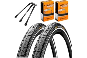 ‎MSZWEIRAD 2er Set Continental Fahrradreifen Ride Tour Reflex 26 oder 28 Zoll, Verschiedene Breiten (ETRTO von 37/42/47 bis 559-622) auswählbar mit Schläuchen + 3 MSZweirad Metall Reifenheber