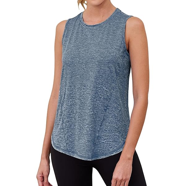 Gyabnw Gym Tank Tops voor Vrouwen UK Sport Gym Vest Mouwloos Shirt Workout Yoga Hardlopen, Blauw, L