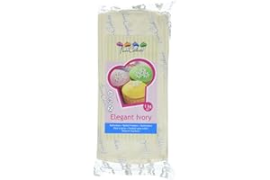 ‎FUNCAKES FunCakes Fondant Elegant Ivory: Einfach zu Verwenden, Glatt, Elastisch, Weich und Schmeidig, Perfekt zum Dekorieren von Torten, Halal, Koscher und Glutenfrei. 1 kg, Elfenbein