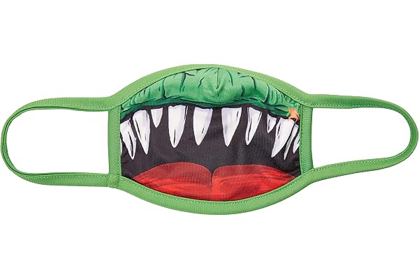 Wild Republic Masque enfant Wild Smiles de pouvant se superposer à un masque à usage médical, réutilisable, lavable, couvrant la bouche et le nez, avec motifs dinosaures
