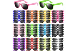 NEBURORA 6 Pack Neon Sunglasses Bulk Classic Retro Multicolor Party Sunglasses for Adult Men Women Birthday Summer Beach Pool Party Favors