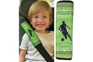 HECKBO 1x Kids Car Seat Belt Pads Seat Belt Protectors - Football - Seat Belt Pads for Kids and Babies- Ideal for Any Seat Belt Car Booster Seat Kids Bicycle