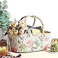 Habere India-All the Cultures Fabricating India Wicker Baskets | Wicker Hamper Basket | Baskets For Gift Hamper | Rattan Basket | Decorative Fruit Gift Basket - Seagrass, Oval (Design 17)