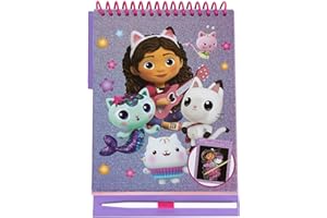 CERDÁ LIFE'S LITTLE MOMENTS Quaderno magico della casa delle bambole di Gabby con penna e carta riutilizzabile - Quaderno creativo per disegno e scrittura per ragazze e fan della casa delle bambole di Gabby