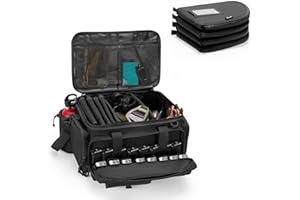 ‎DSLEAF DSLEAF Tactical Pistt 4 Pistolentaschen, Gepolsterte Gun Duffle Range Bag mit 16X Magazinfächern