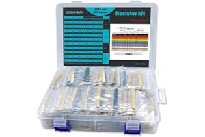 KUBOWAI Kit Combiné de Résistances, 1 Ohm-3M Ohm, kit de Résistance à Film Métallique 1/4 (Valeur 130 2600 Pièces)
