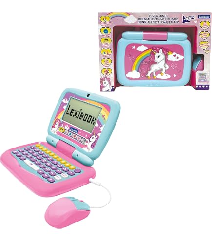 Lexibook Ordenador Portátil Educativo Hello Kitty 124 Actividades Bilingües Francés-Inglés, Pantalla Grande Y Diseño Realista