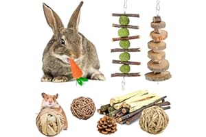 KAONESS Juguetes para Masticar Conejos 10PCS Pequeños Animales Juguetes para Masticar Pastel de Hierba Natural Juguete de Masticar para Dientes de Molienda para Conejos Hámster, Cobayas,Jerbos de Cobayas