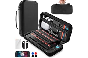 NAWCHEDO Custodia Per Nintendo Switch 2 (2025), Custodia Da Viaggio Rigida Portatile Per Switch 2, Borsa Protettiva Per Giochi Per Schede Di Gioco E Tasche Per Console E Accessori, Nera (Kit Custodia Switch 2)