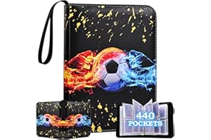 JIAWWAN Fußball Sammelkarten Albums, Sammelalbum Fußball Karten, Card Collection Album mit 55 Seiten 440 Karten, Sammelkarten Album Fussball Klein, Sammelmappe Karten Fussball Heft Sammelkarten (B)