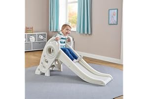 Liberty House Toys Kids Rocket Slide - First Slide, Playset for Indoor or Outdoor use Garden Slide White and Grey, H645 x W330 x D1250mm, LHT191WH