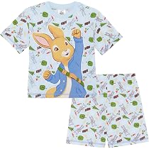 Pierre Lapin - Ensemble Pyjama Court à Manches Courtes Garçon 100% Coton - Licence Officielle Beatrix Potter