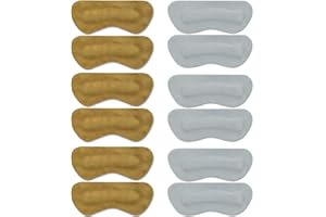 VIPBUY 6 pares Almohadillas de agarre del talón Almohadillas de tacón de cuero de cuero genuino de doble capa Inserciones para hombres Zapatos de mujer demasiado grandes